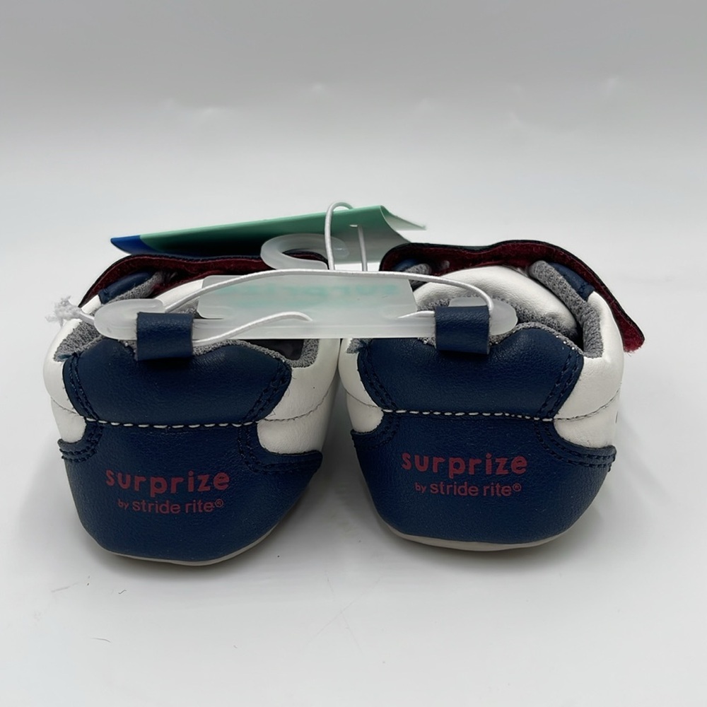 NWT Surprize by Stride Rite Infant Baby Boys Sneakers - Size 6-12M - White/Blue - Picture 4 of 11
